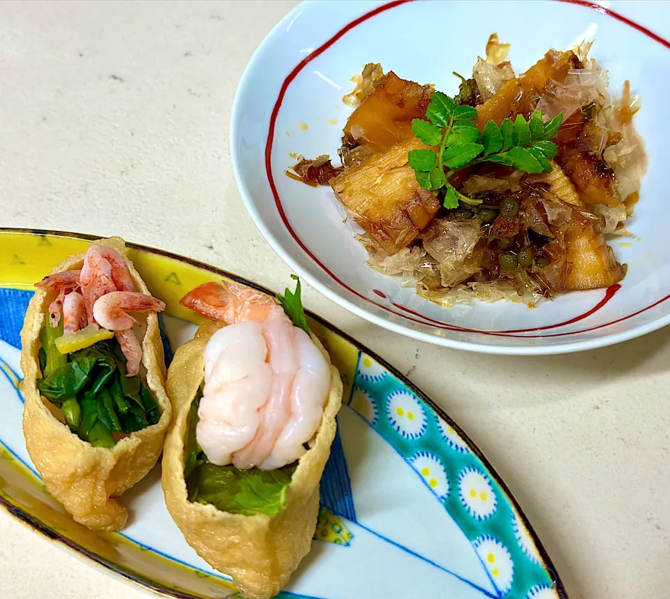 たけのこの山椒煮と菜の花稲荷|にゃあ（芸名）さん