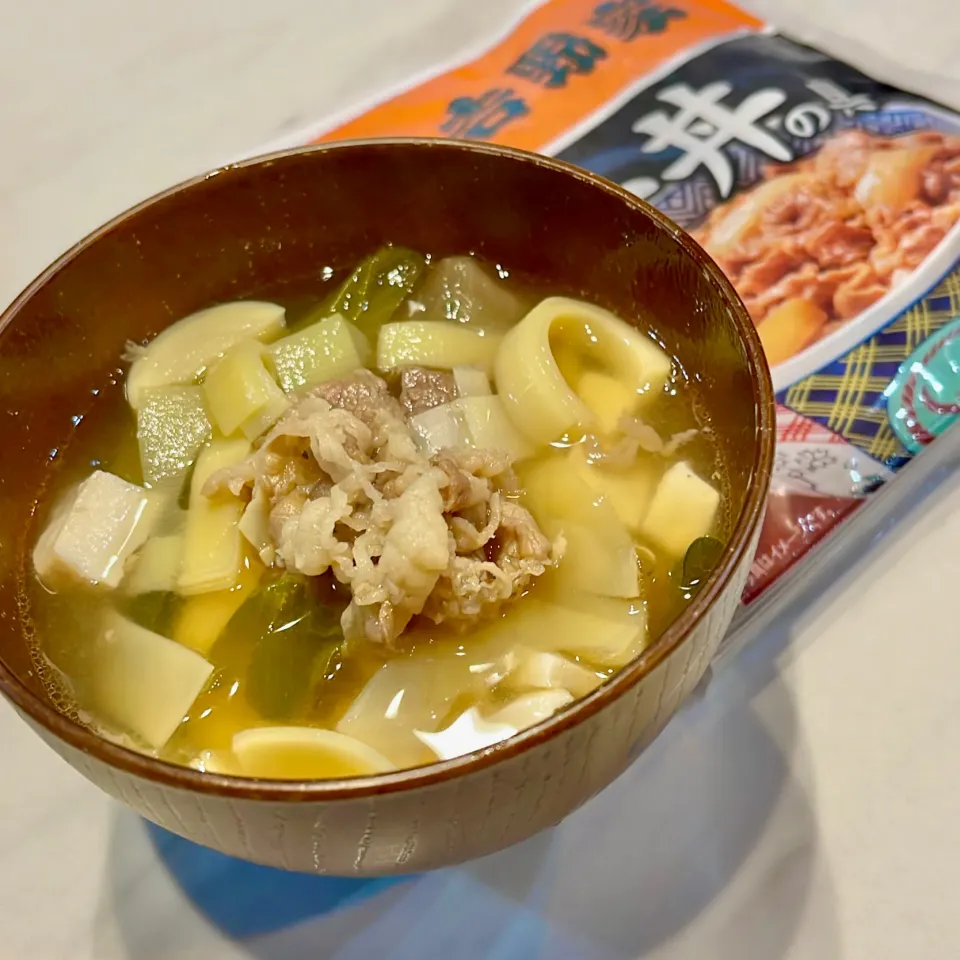 牛丼の具と姫皮で肉すい|ぎんさん