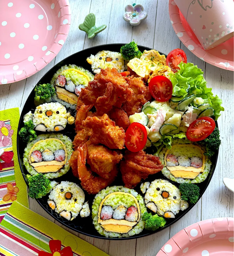 イースターの飾り巻き寿司でお花見弁当|マーブルさん
