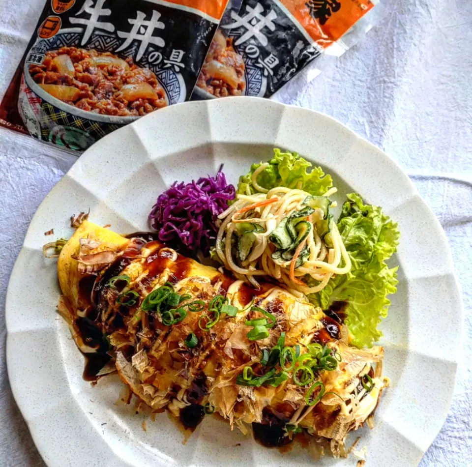 冷凍牛丼の具でとんぺい焼き風✨|瑞さん