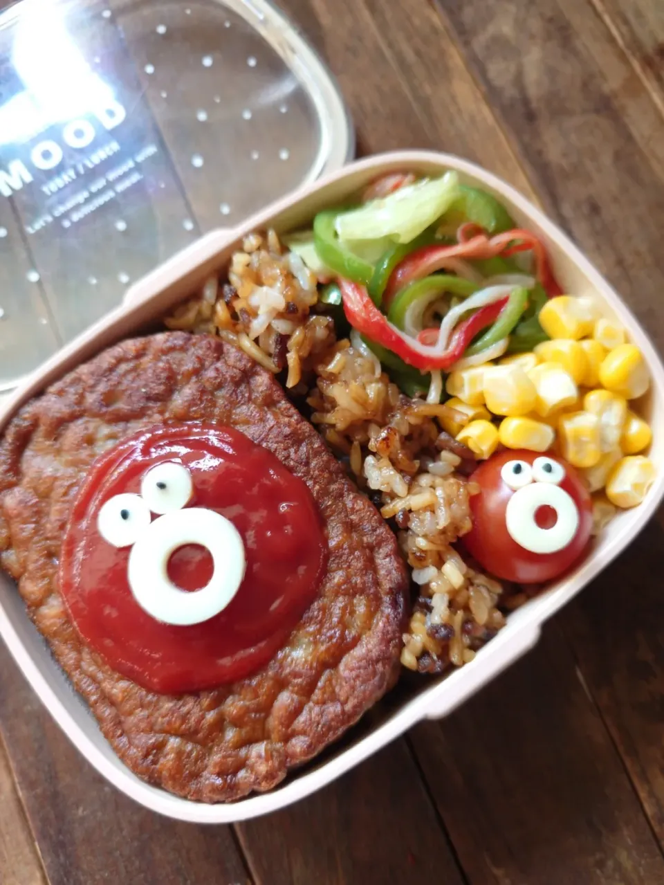漢の…次女用🍱そばめしバーグ弁当|ᵏᵒᵘさん