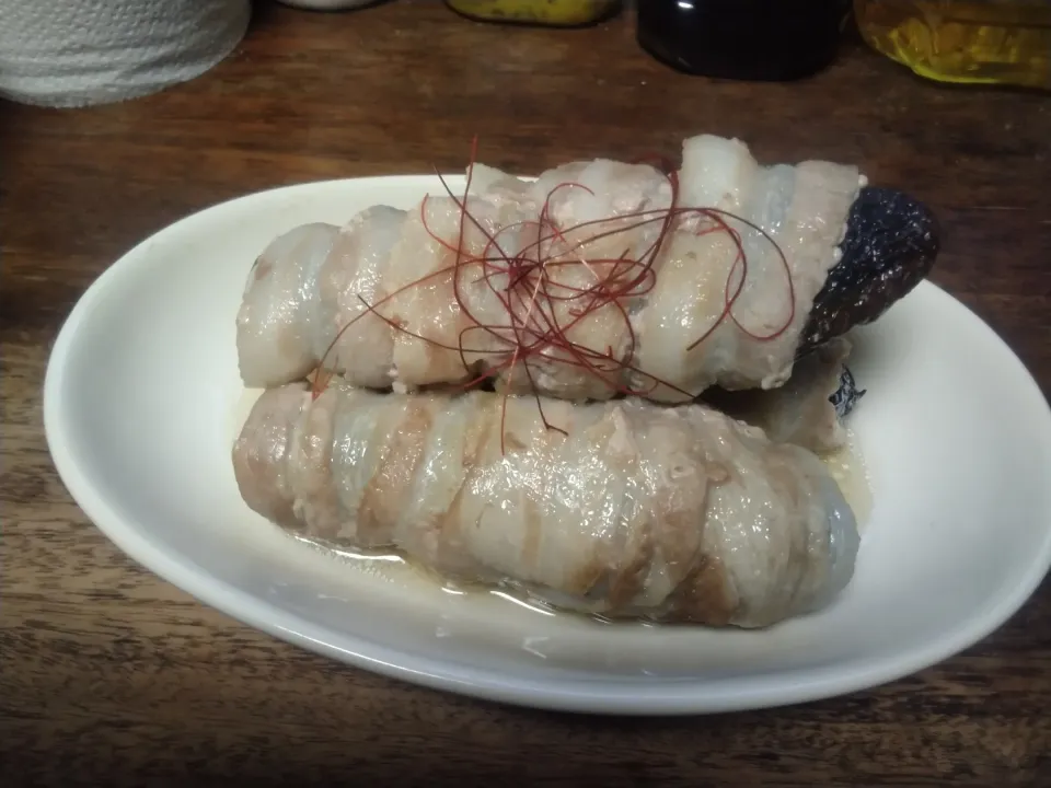 なすの豚バラ巻き昆布つゆ白だし煮|にんにくと唐辛子が特に好き❤️(元シャリマー)さん
