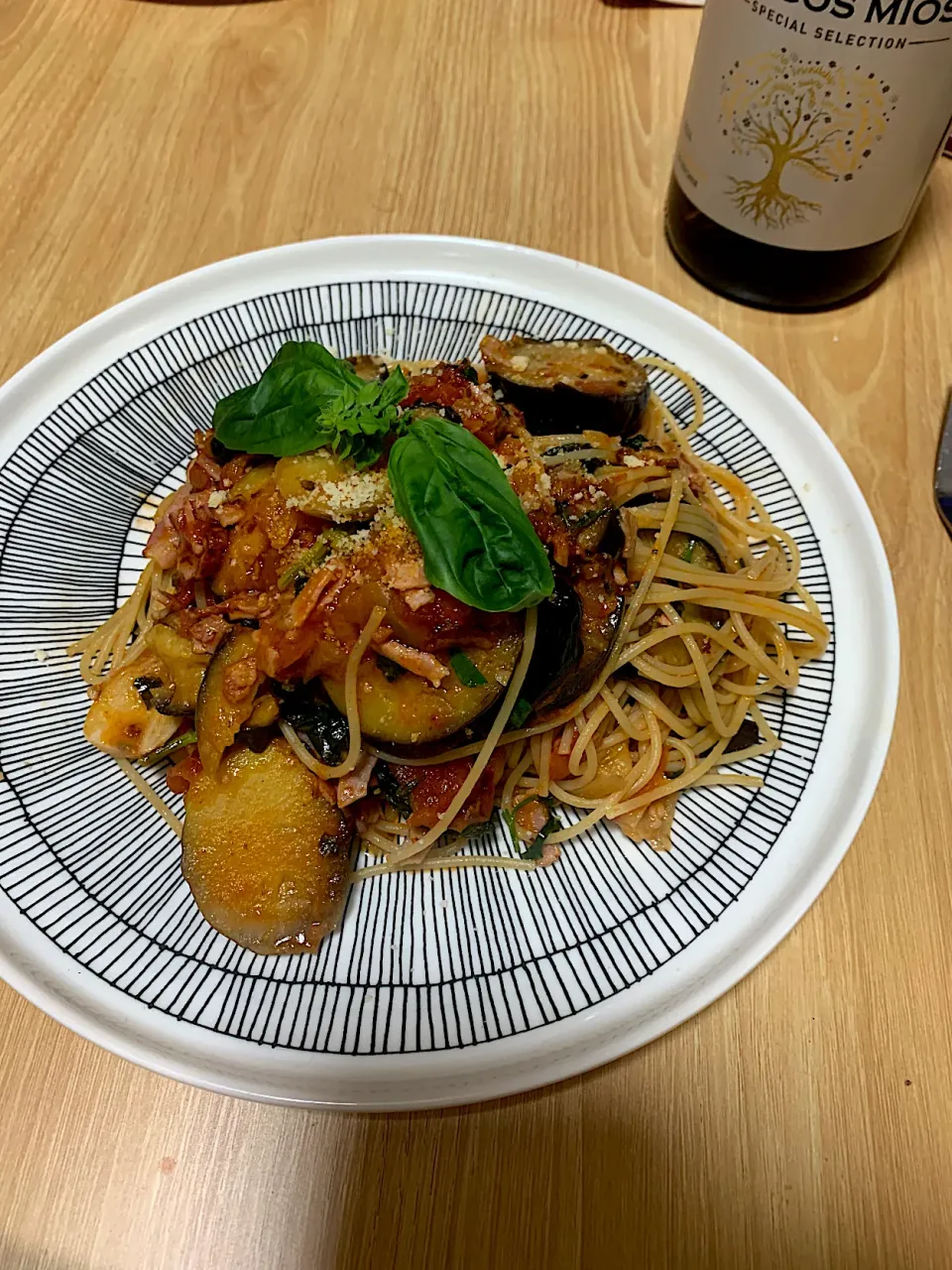 春茄子とベーコンのスパゲッティ|KimaLABOさん