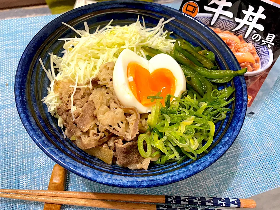 具だくさん野菜牛丼|単身赴任のっちさん