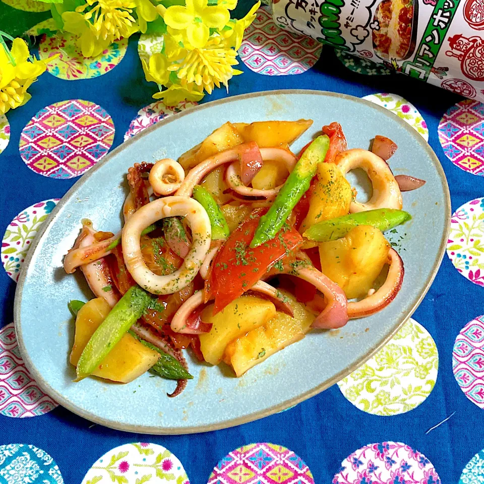 イカと野菜のトマト炒め🍅|ringonamaさん