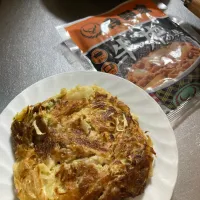 牛丼の具でお好み焼き|まきてふぅさん