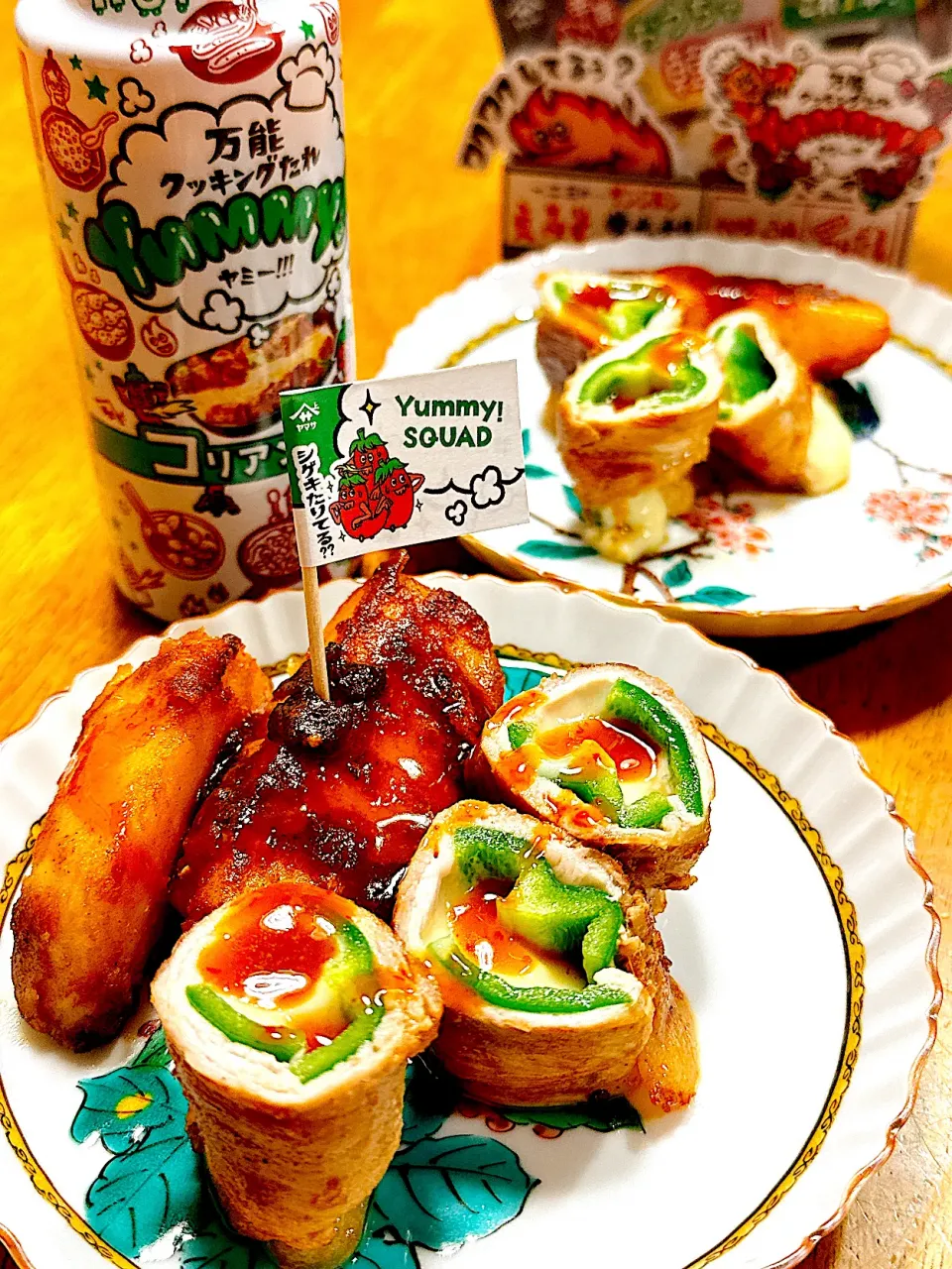 ピーマン🫑チーズ🧀豚肉巻き🌀仕上げにYummy!コリアンホット|Blueberry🫐さん