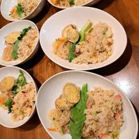 チャーハン　さつま芋天　春雨サラダ|m aさん