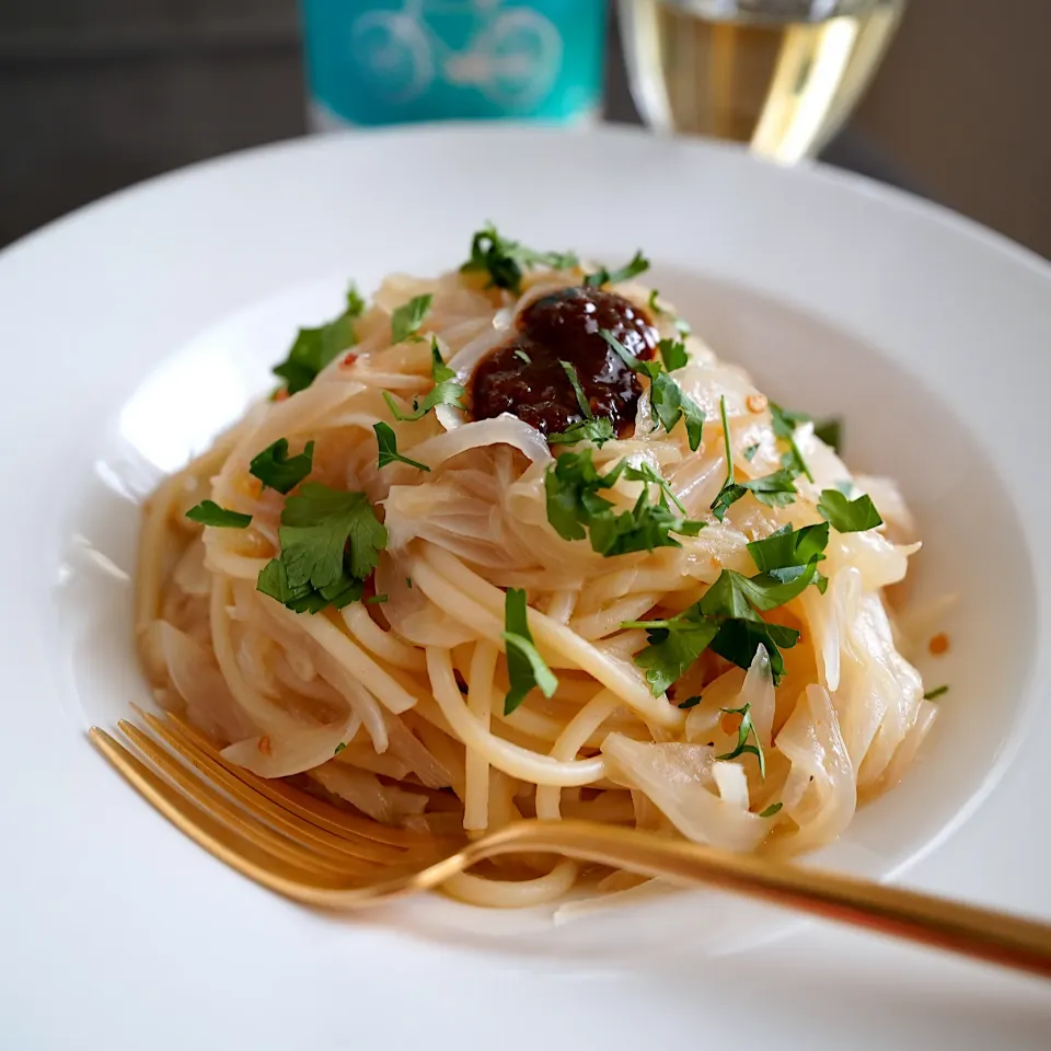新玉ねぎのパスタ|てつやさん