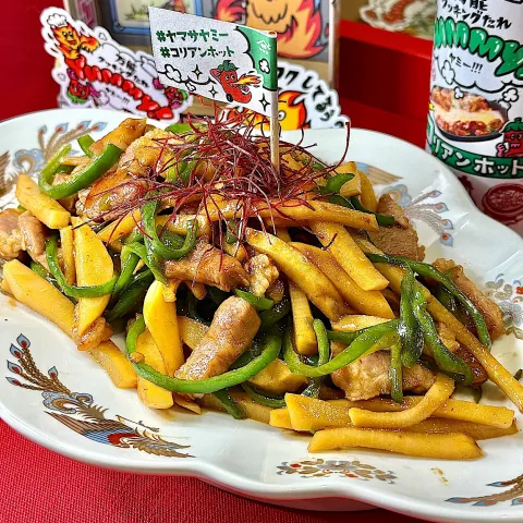 「ヤマサ 万能クッキングたれ Yummy! コリアンホット」を使ってみたSnapdishの料理・レシピ写真:Yummy!コリアンホットで青椒肉絲