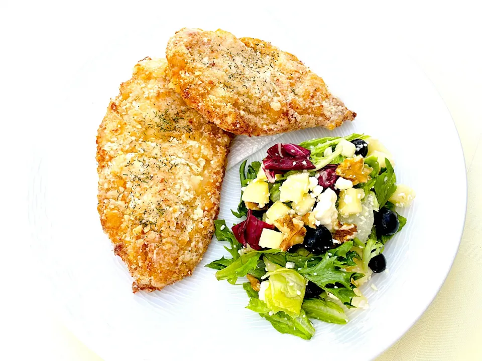 Fried Chicken Breast with Apple Salad |ヨシ～ふたりの食卓さん