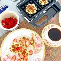 ワッフルで朝ごはん|soy_amalkaさん