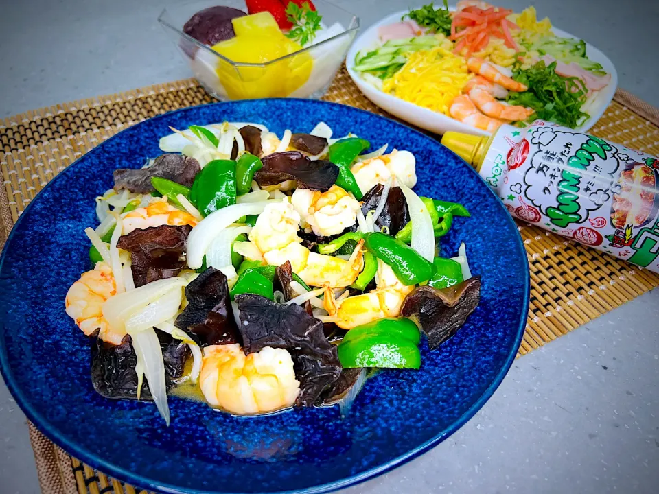 「Yummy キクラゲと海老野菜炒め」|バシュランさん