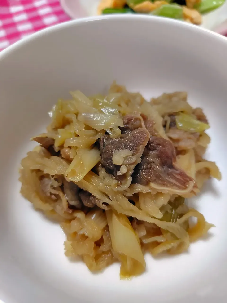 牛丼の具で 切り干し大根とネギの煮物|藤さんちのごはんさん