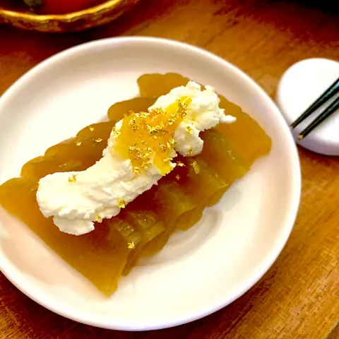 「キャステロ ホイップクリームチーズ プレーン」を使ってみたSnapdishの料理・レシピ写真:奈良漬けクリームチーズ