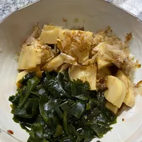 新たけのこ若竹煮ですが鰹節掛けたので土佐煮になりました。| おかこさん