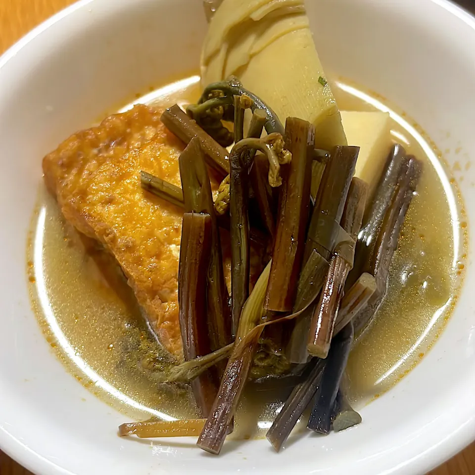 タケノコと蕨の煮物|れもんさん