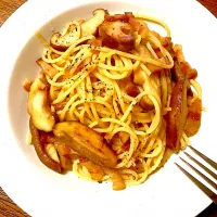 椎茸とパンチェッタのパスタ|あつしさん