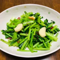 蕪の葉にんにく炒め|なおみさん