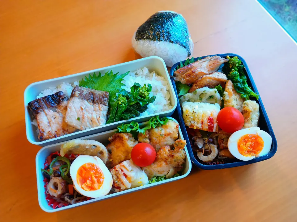 次男・私弁当&おにぎり🍙|tamagomagomagoさん