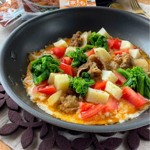 「冷凍牛丼の具」を使ってみたSnapdishの料理・レシピ写真:牛肉☆オープンオムレツ