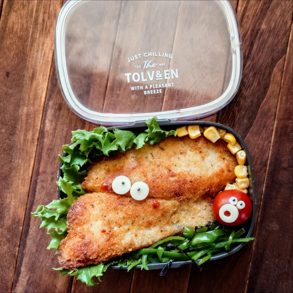 漢の…次女用🍱白身魚のパン粉焼き弁当|ᵏᵒᵘさん