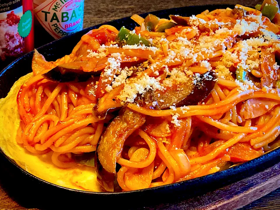 鉄板なす🍆ナポリタン                                               (麺好きランチ)|mottoさん