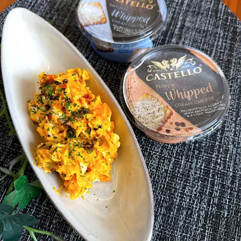 「キャステロ ホイップクリームチーズ プレーン」を使ってみたSnapdishの料理・レシピ写真:さつまいもとかぼちゃのクリームチーズサラダ