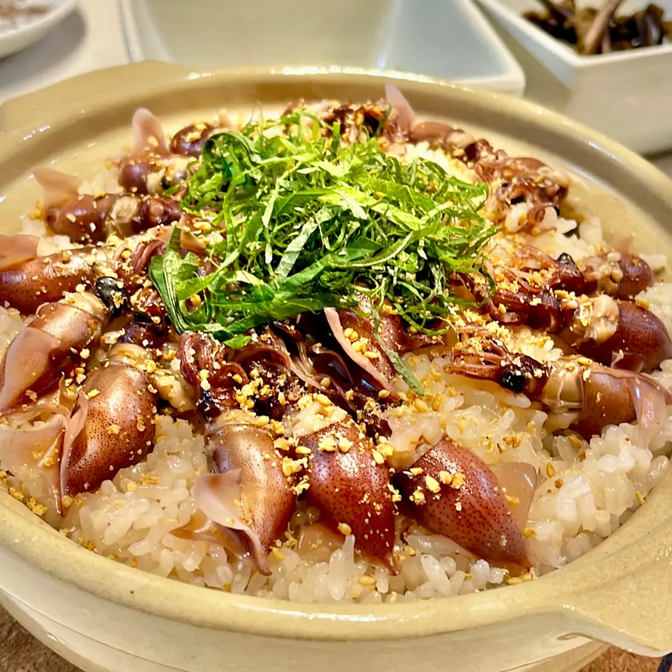 土鍋でホタルイカの炊き込み飯|ぎんさん