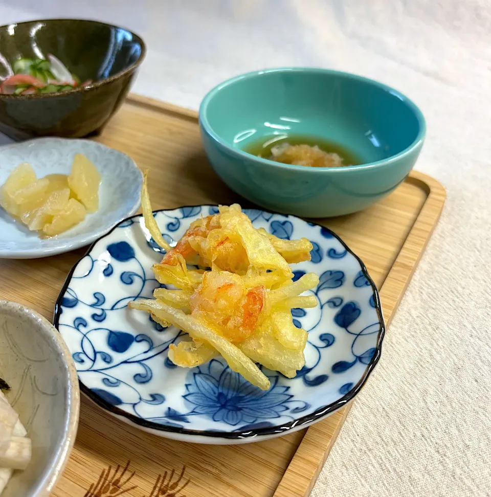 玉ねぎと海老のかき揚げ|かっちゃん杉さん