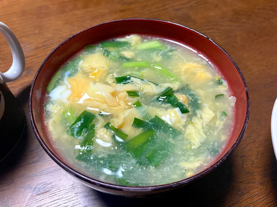 ニラ玉スープ|はっちぃさん