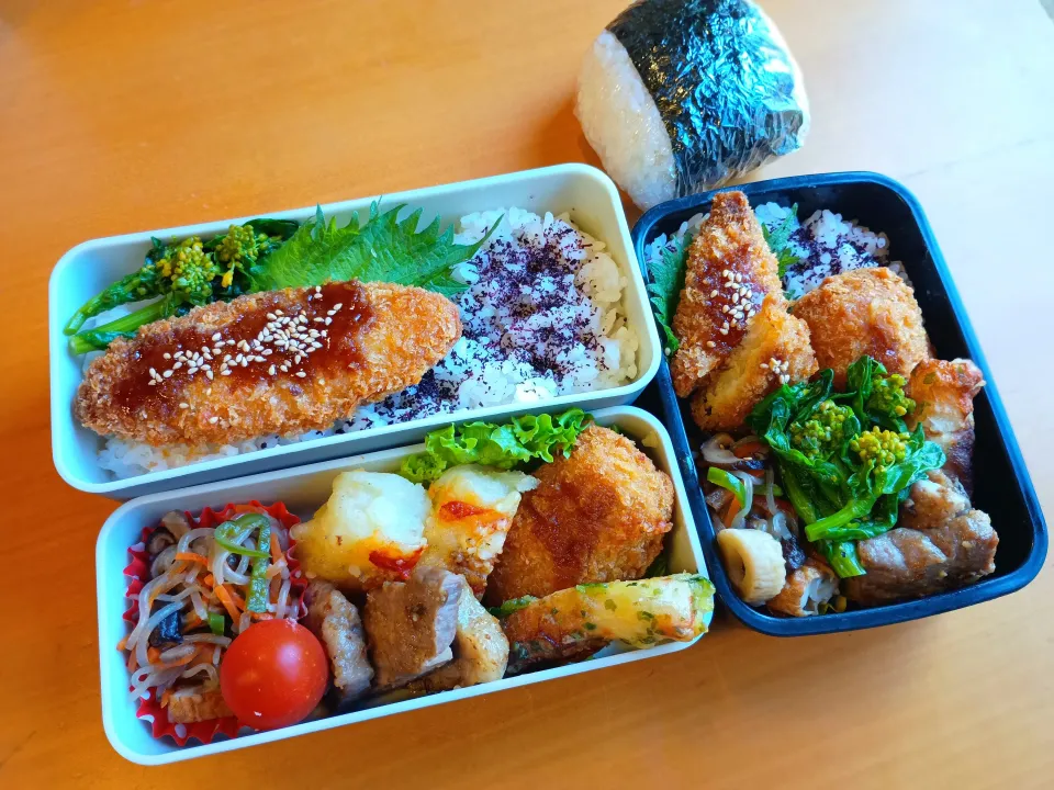 次男・私弁当&おにぎり🍙|tamagomagomagoさん