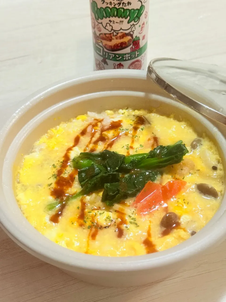 卵雑炊にYummy！のコリアンホットビーム|tap.rinさん