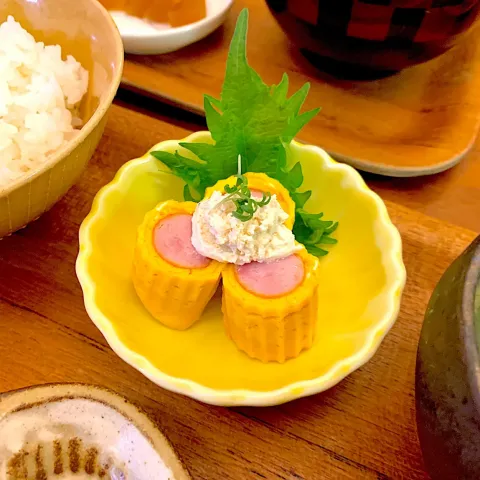 「キャステロ ホイップクリームチーズ ペッパー」を使ってみたSnapdishの料理・レシピ写真:ウインナーの卵巻き