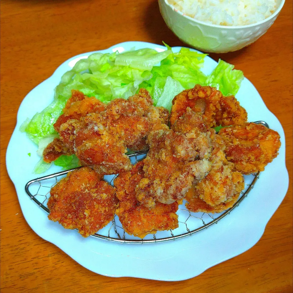 娘が作った唐揚げ|とししいたけさん