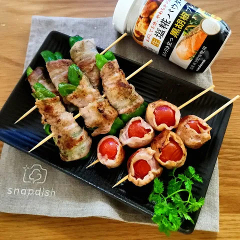 「プラス糀 生塩糀パウダー黒胡椒ブレンド150g」を使ってみたSnapdishの料理・レシピ写真:塩胡椒パウダー黒胡椒ブレンドで串焼き