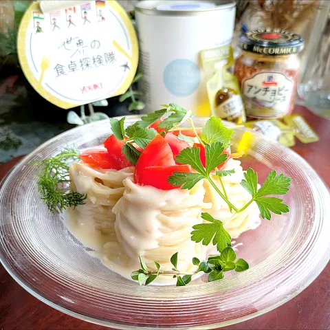 「ＭＣ　アンチョビーソース」を使ってみたSnapdishの料理・レシピ写真:🌏『世界の食卓探検隊』🇮🇹イタリア料理
【パスタ・フレッダ】冷製パスタです✨💕