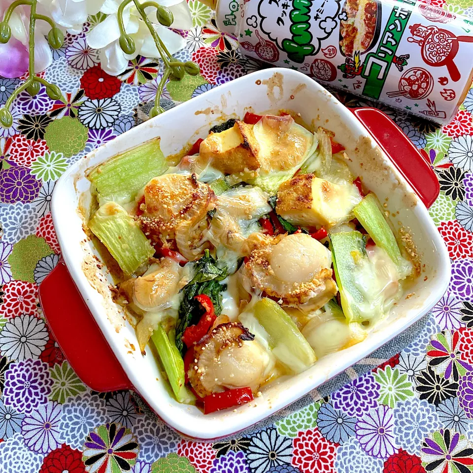 ホタテと厚揚げのピリ辛チーズ焼き🧀|ringonamaさん