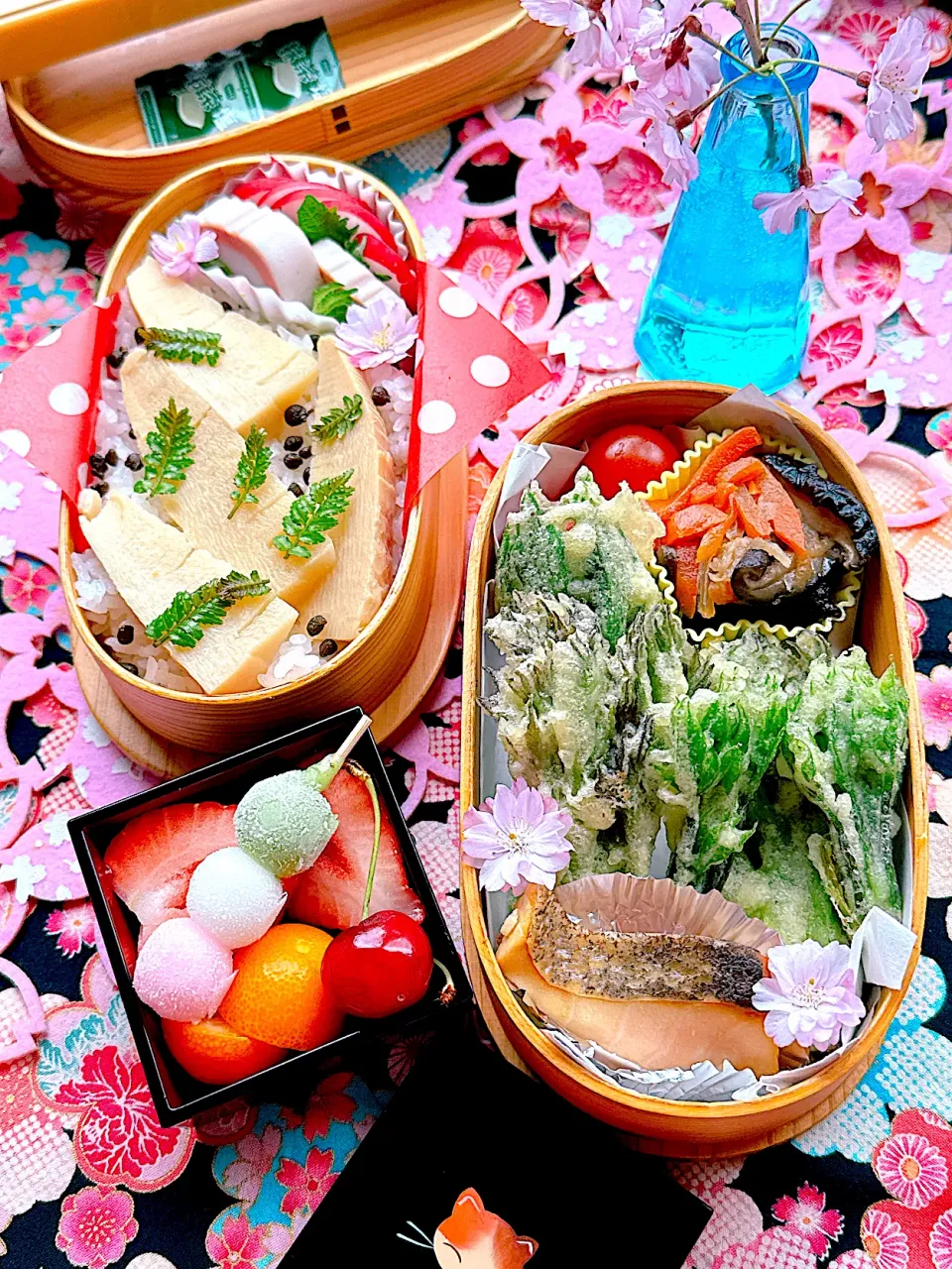 2025/04/23 桜満開🌸山の幸弁当|Blueberry🫐さん