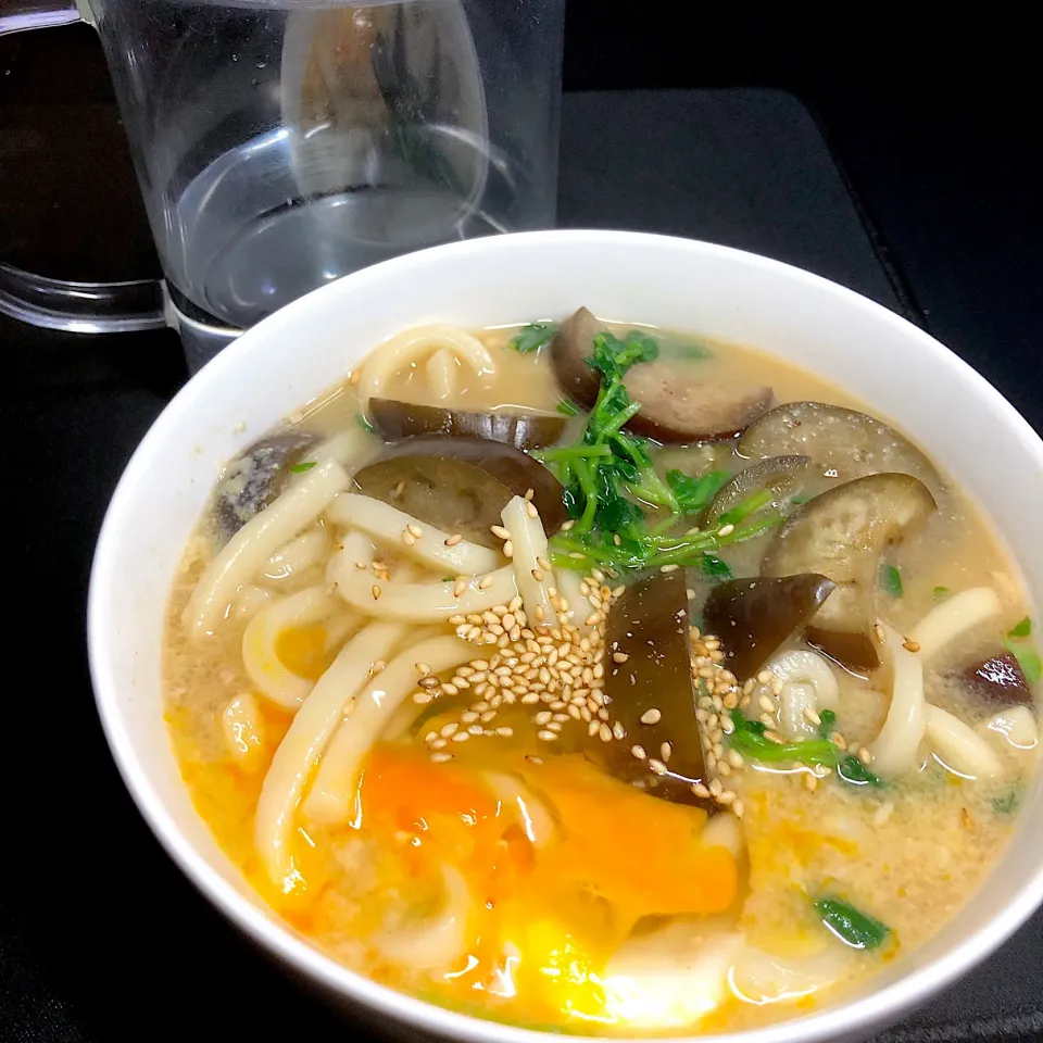 20:58 なす味噌うどん♨️|へれ子さん