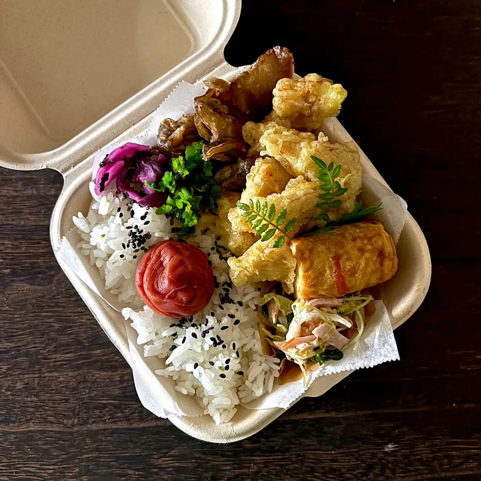 たけのこ天ぷらのお弁当|mihooobuuさん