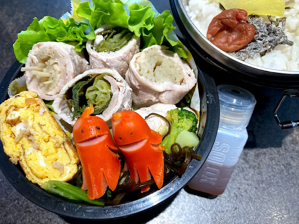 レタスとえのきの肉巻き弁当🍱|Sugarさん