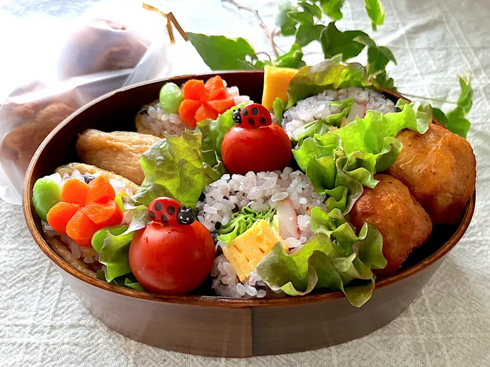 ＊0014.お花の稲荷寿司＆サラダ巻き🥗娘ちゃんの高校生弁当🍱＊|＊抹茶＊さん