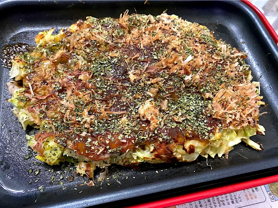 キャベツたっぷりお好み焼き|単身赴任のっちさん