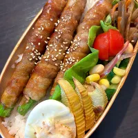 アスパラ肉巻きドーン弁当|hichanさん
