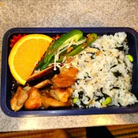 ねぎま（トリュフ蜂蜜、レモン、ポン酢）、しそわかめ枝豆ご飯、えのきピーマン梅ゴマ和え弁当4/25|まりっぺ2025さん