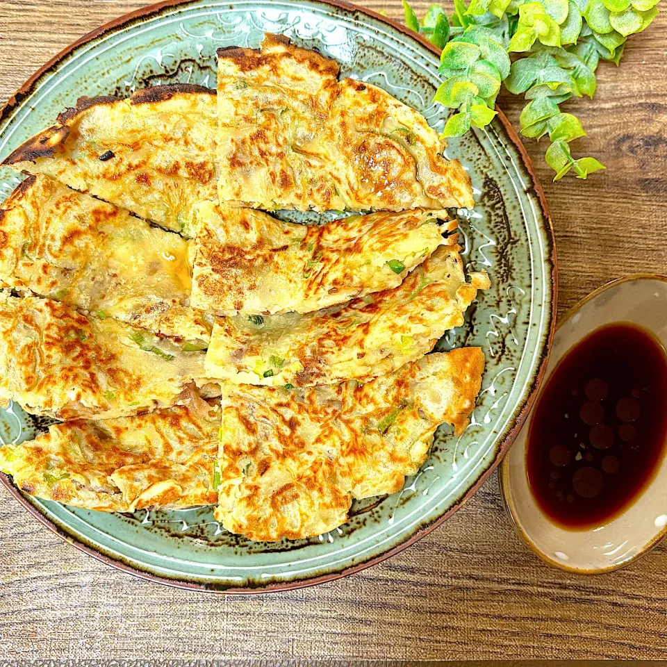 吉野家の冷凍牛丼の具でチヂミ|あっちいさん