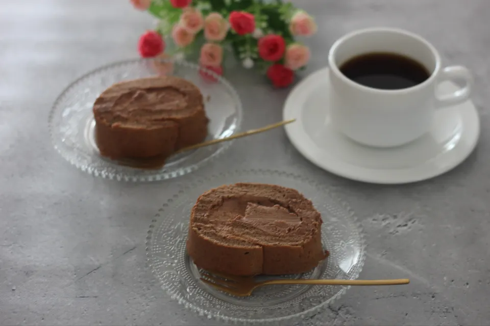 米粉の生チョコシフォンロールケーキ|ちいさなしあわせキッチンさん