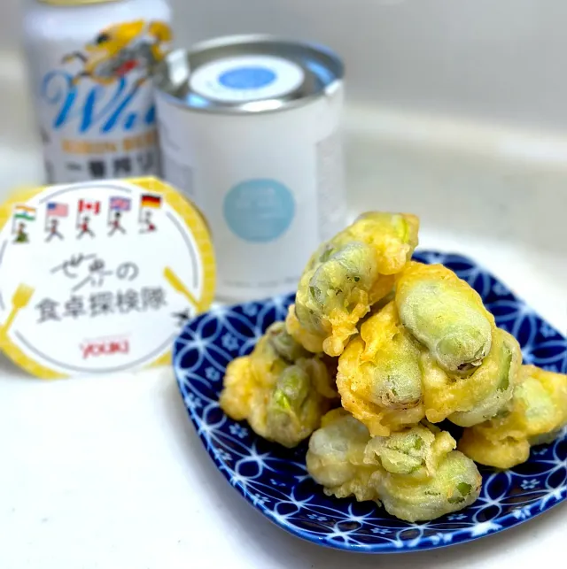 Snapdishの料理・レシピ写真:そら豆の天ぷら🫛｜グリーン♪グリーン♪そら豆アレンジ