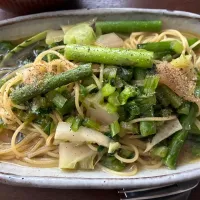 アスパラとかぶの葉パスタ|yunyunさん
